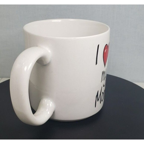 Vintage Russ Berrie I Love My Mom Mug Cup White Ceramic Made in Phillippines - Picture 3 of 11
